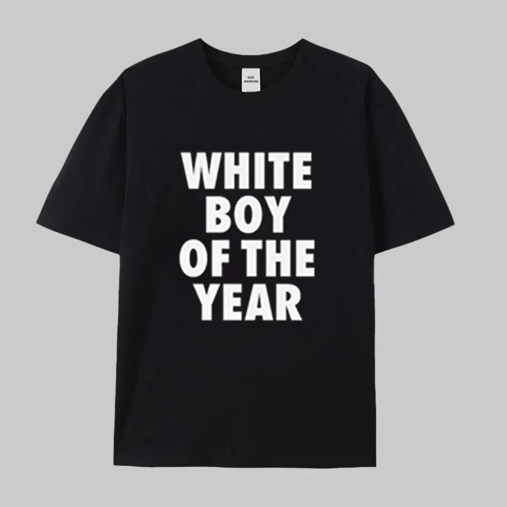 White Boy of The Year T-Shirt Oversized Cotton Streetwear Men Clothing  Harajuku Graphic T Shirts S