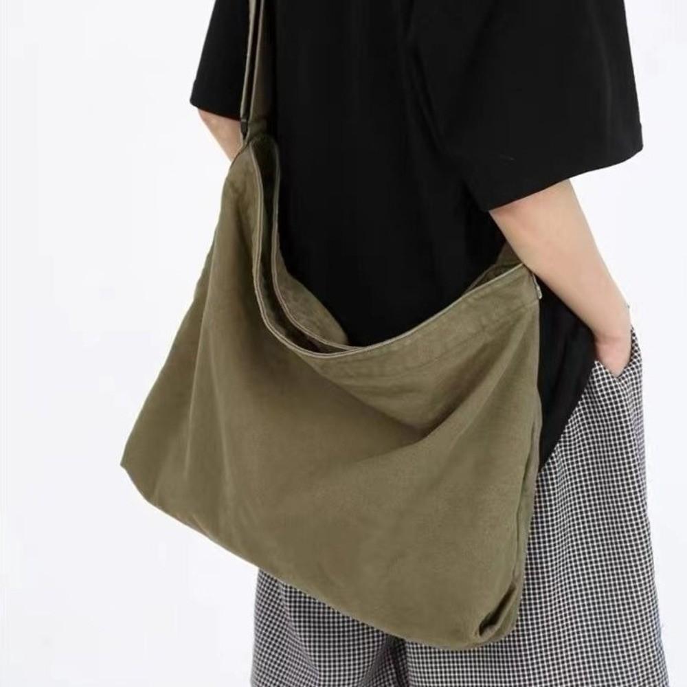 Large Capacity Canvas Crossbody Bag Thickened Sturdy Tote Bag Fashion Women's Shoulder Bag Student