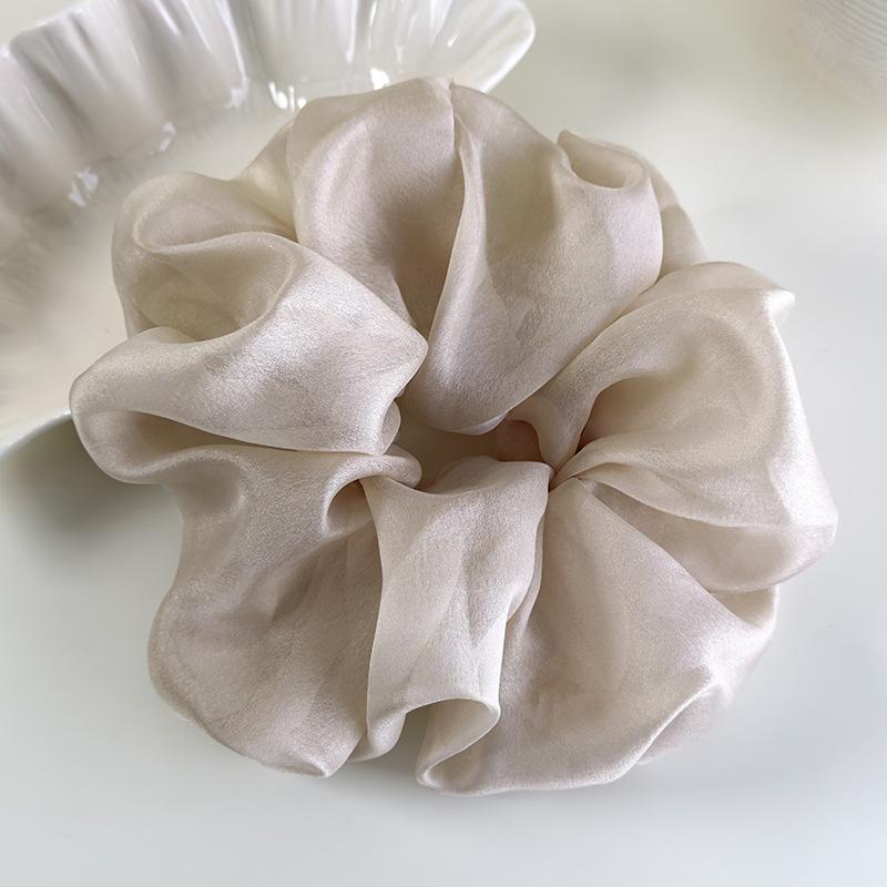 Retro French Large Hair Scrunchies Solid Color Headbands Spring/Summer Sweet Head Rope Female Tie Hair Rubber Bands for Womens