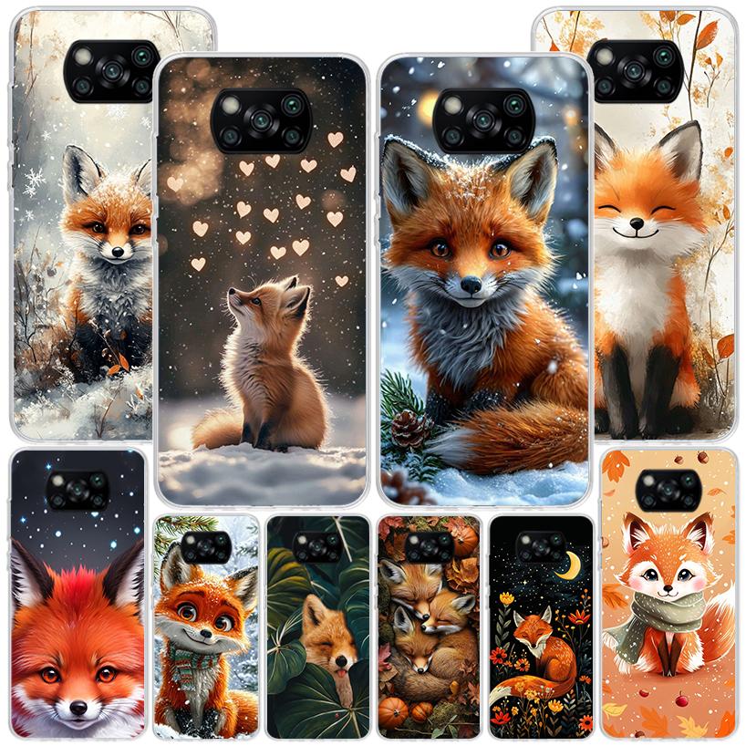 Animal Fox Phnoe Case for Xiaomi Poco X5 X6 X7 Pro X4 Gt F7 Ultra M8 M7 Redmi 15C 15 13C 13 12C 12 Unique Cover Coque Poco X7 X6
