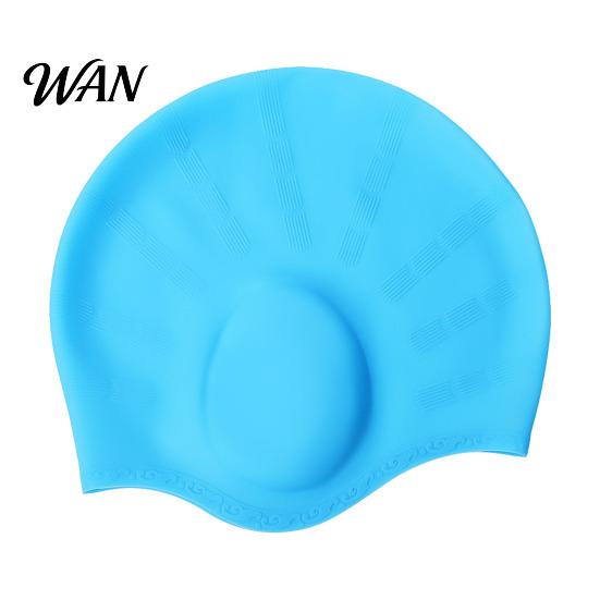 Silicone Swim Cap Adults Swimming Cap, Waterproof Non-slip Elastic Pool Hat, Men Tear Resistant Women Ear Protection Bathing for Short Long