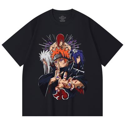 230 g/m² 100 % Baumwolle Naruto V10 Pain Print Unisex Schweres Baumwoll-T-Shirt