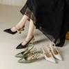 Modne Sandały Wszechstronne Letnie Szpilki Komfort Miękka Podeszwa Antypoślizgowe Damskie Buty Proste Retro Lekkie Luksusowe Designerskie Czółenka