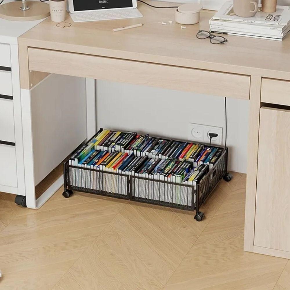 Bettaufbewahrungskorb aus Kohlenstoffstahl mit Rädern Schubladen-Aufbewahrungskorb Neuer Boden-Aufbewahrungswagen Schlafzimmer