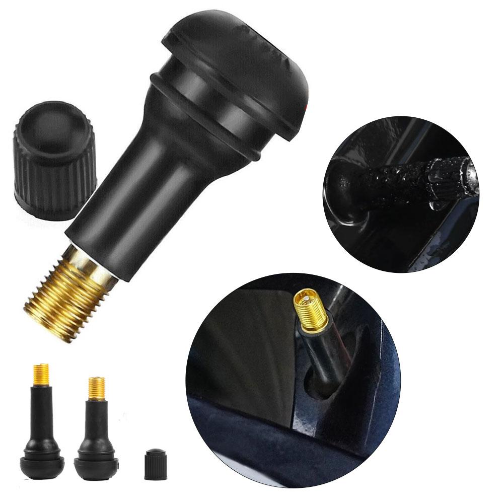 TR413 TR414 Tire Valve Stems 10Pcs Tubeless Car Tire Caps Rubber Valves Valve With Replacement Dust Tire Snap-in Y3C7