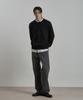 WORK ON BODY OFF Lanugo Semi-Overfit Brushed Round Neck Knit [Black]
