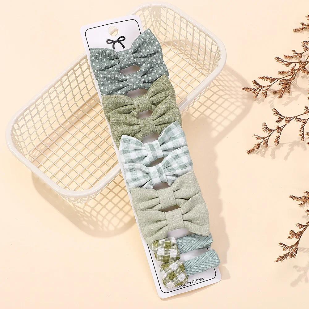 BABY SCHLEIFEN  Frühling10Stk/Set Handgefertigt Stoff Bedruckt Haarspange Boutique Mini Boutique Pony Schleife Haarspange Ins Gänseblümchen Haarklammern