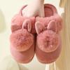 Women'S Winter Plush Rabbit Ear Indoor Cotton Mop Thick Soft Sole Slides Men Women Indoor Floor Flat Home Non-Slip Shoes