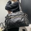 Damska Modna Retro Torba Tote Miękka Skóra PU Duża Pojemność Torba na Ramię Y2K Punkowa Wielokieszeniowa Torba Crossbody