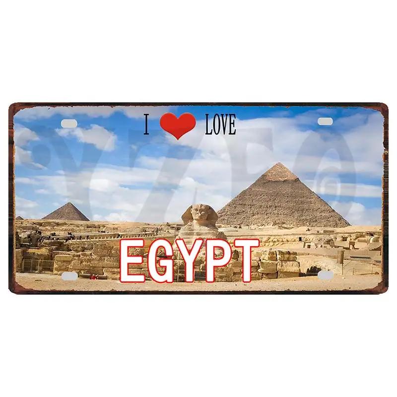 

Vintage Ibiza Egypt Munich Haikidiki City Metal Sign License Plate Wall Art Decor for Home Shop Club Bar xCM DCA 12x8inch20x30cm