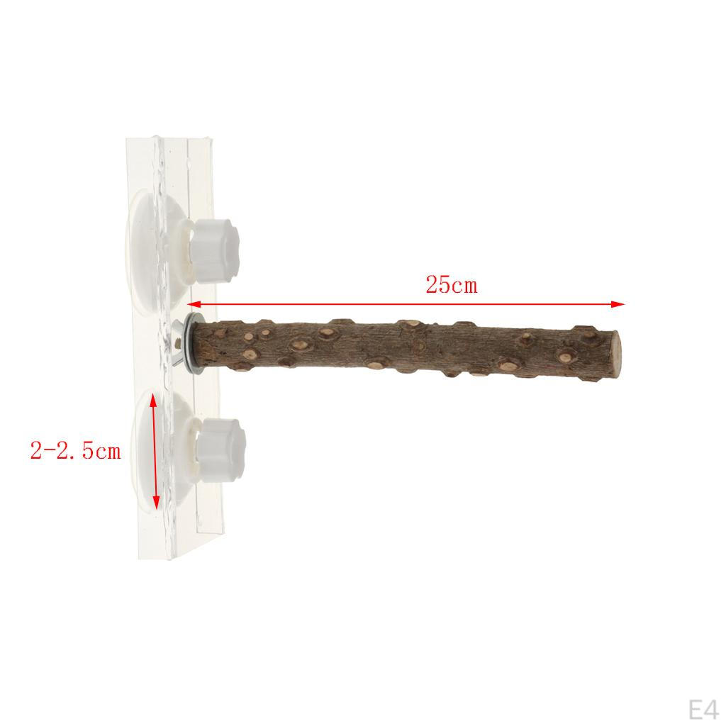 Perch Wooden Stick With Suction Cups For Birds, Parrots,