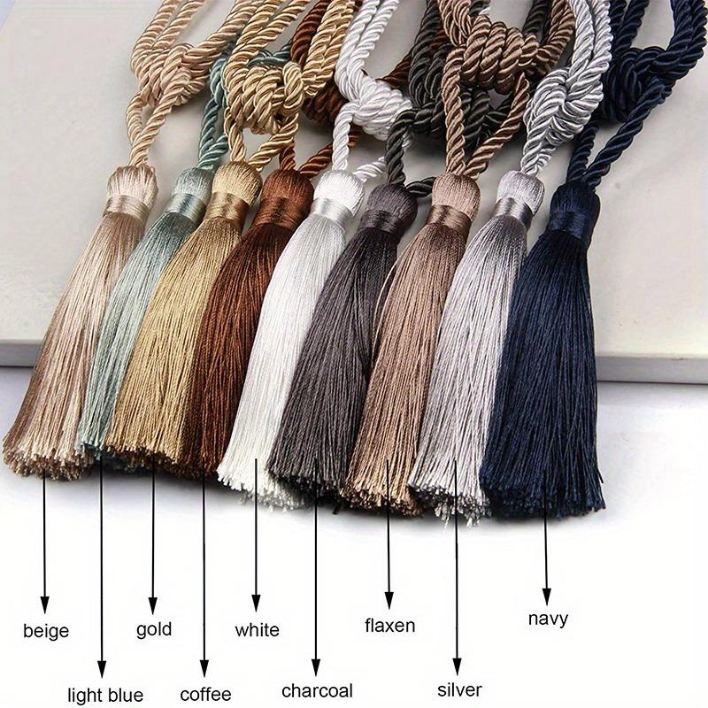 2pcs Handmade Tassel Curtain Tieback Room Accessories Gold Curtain Buckle Rope Home Decoration Holdback Window Fringe