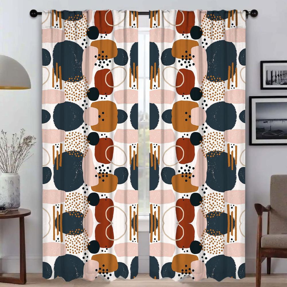 Art Pattern Home Interior Curtains Living Room Halloween Decoration Curtain Shades Tulle Bedroom Partition Darkening For Great Made Of Polyester