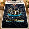 Flannel BlanketNewcastle United FC Custom Name Text Personalized Soft Warm Throw Blanket Home Decor Gift
