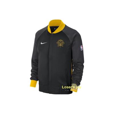 Jaqueta NBA Golden State Warriors Showtime City Edition Dri-Fit Preta Masculina Streetwear DN8404-010