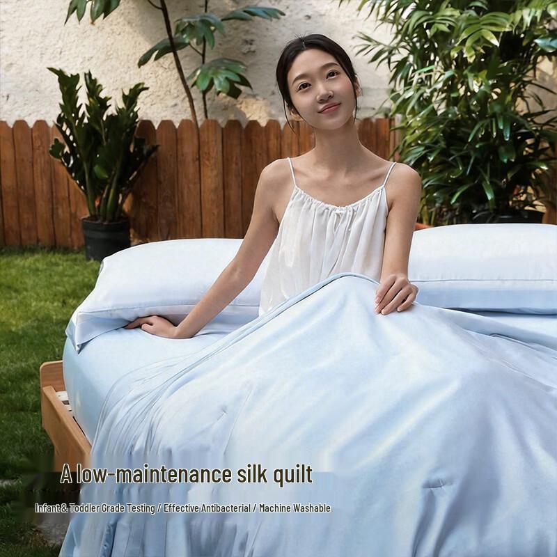 Mercury Home Textiles 100% Tussah Silk Washable Summer Quilt