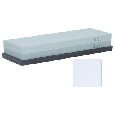 400 1000 Grit Sharpening Stone Dual Sided Finishing Whetstone Kit with Non Slip Rubber Pad