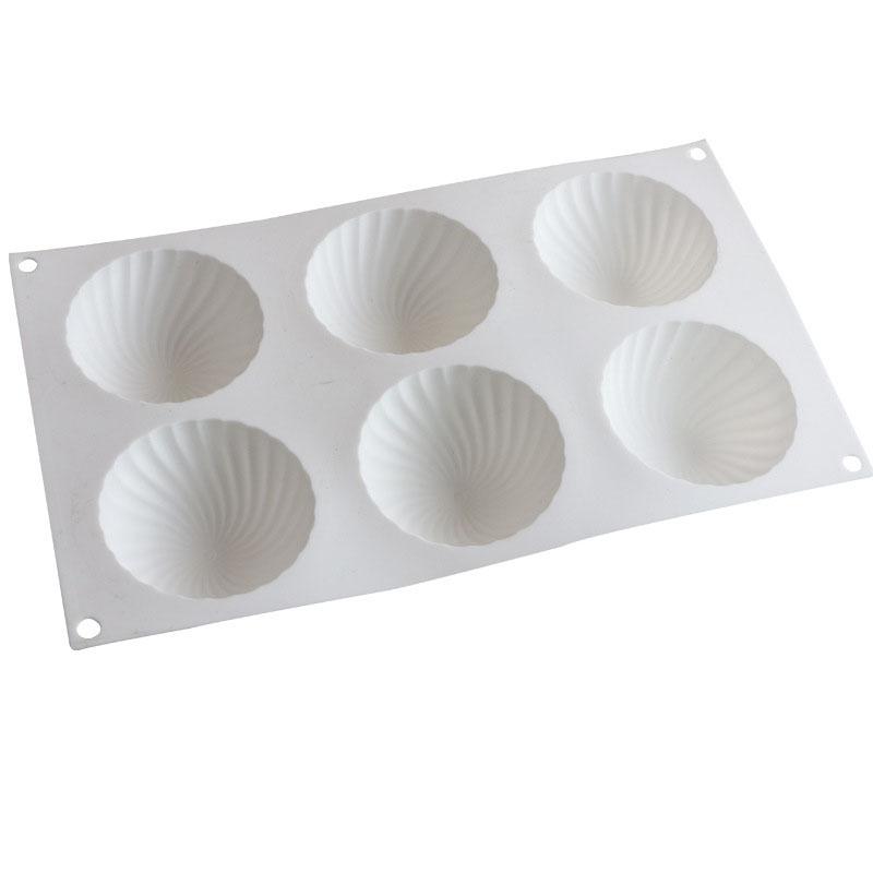 6 Cavity Spiral Shape Silicone Mold Semi Sphere Mousse Cake Baking Pan Chocolate Cheesecake Jelly Dessert Kitchen Bakeware Tools