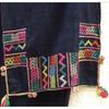 Used Black Hmong handmade indigo-dyed & embroidered motif stole (ethnic clothing)