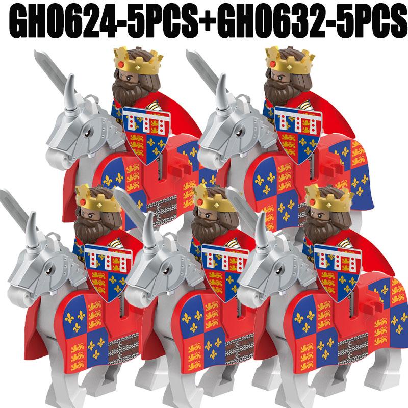 Medieval Military Europe King Soldier Figures Building Blocks Castle Lion Knight Sword Infantry Weapon Warrior Bricks Toys Gifts