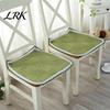 Cotton Linen Pads for Hard Chairs Chair Pad with Ties, Striped Plaid Mat Lightweight Seat Mats Lace Trim, Breathable Dining Office