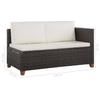 4 Piece Garden Lounge Set with Cushions Brown Poly Rattan