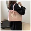 1 Stuks Grote Capaciteit Geborduurde Tote Bag Dames Hoge Kwaliteit Niche Commuter Handtas Schouder Messenger Bag Vrijetijdstas