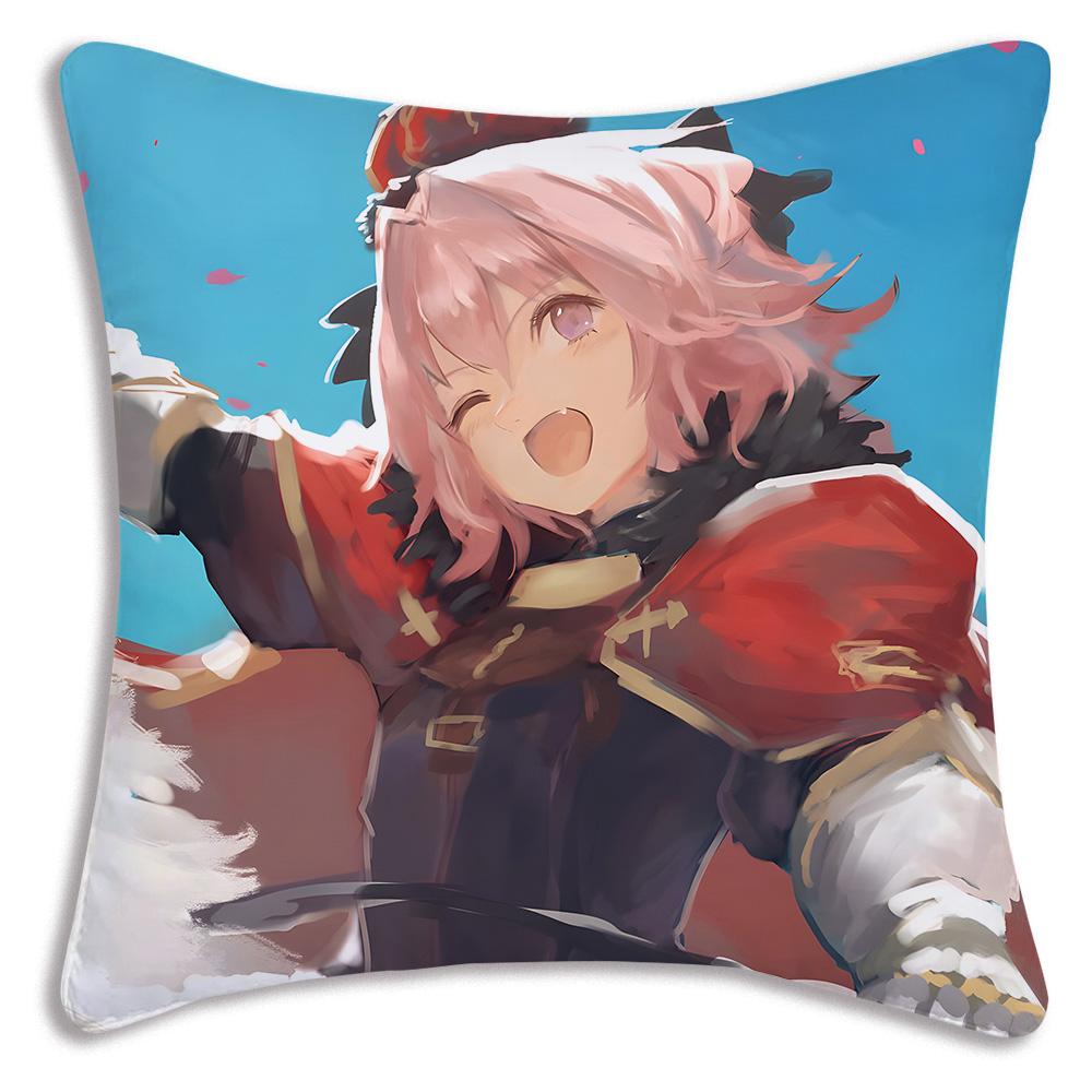 Anime F-Fate Apocrypha Astolfo Pillow Covers Cartoon Sofa Decorative Home Double-Sided Printing Short Plush Cute Cushion Cover