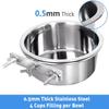 Cage Cats Water Food Dispenser Bowl for Small Animals Rabbit Stainless Steel for Pets Cage Mount Hanging Bowls