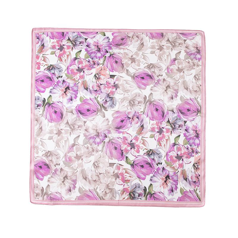 53Cm spring and summer new temperament women's 100% mulberry silk printed silk scarf fashion versatile high-end scarf shawl