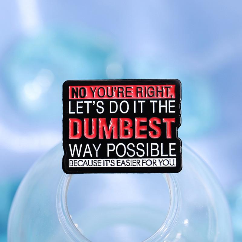 Letter Colorful Elegant Pin Brooch Featuring Geometric Shapes For Expressive Style Fashion