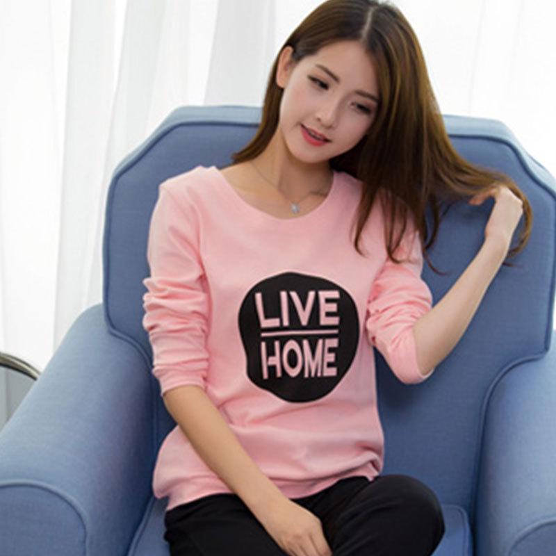 Niedliches Cartoon Damen Pyjama-Set: Rundhalsausschnitt, lange Ärmel, lange Hose – Bequem, vielseitig, perfekt für zu Hause oder draußen im Herbst und Winter