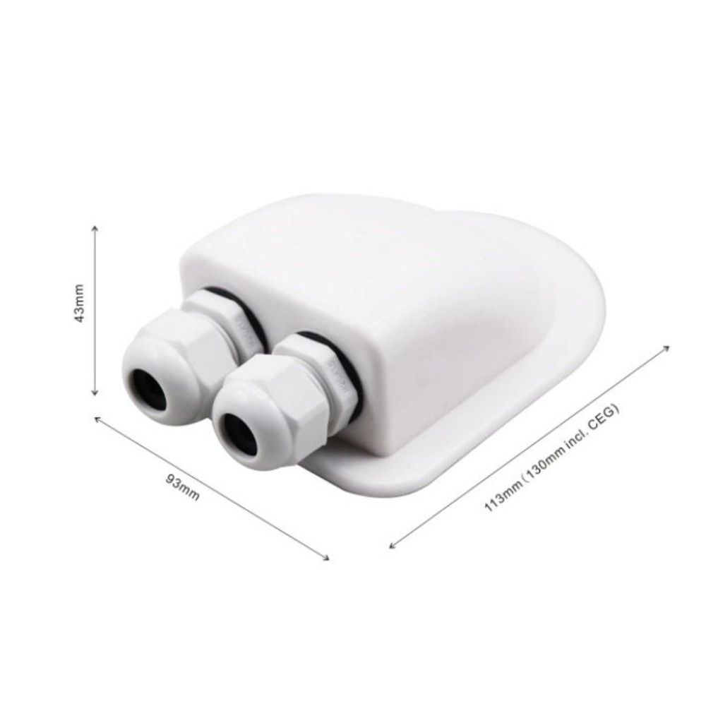 Buet kabelkontakt Dobbelt hull Solcellepanel Tetningsboks Kabelinnføringsnippel Bobiltak Kabelboks Slitesterk ABS Vanntett Boks