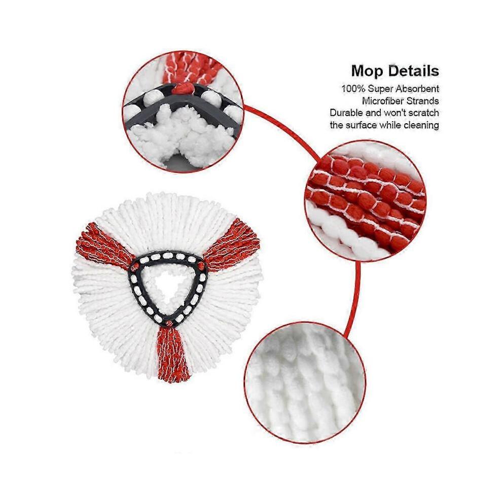 Pack of 2 Turbo Mop Heads Microfibre Cleaning Head for Effective Cleaning