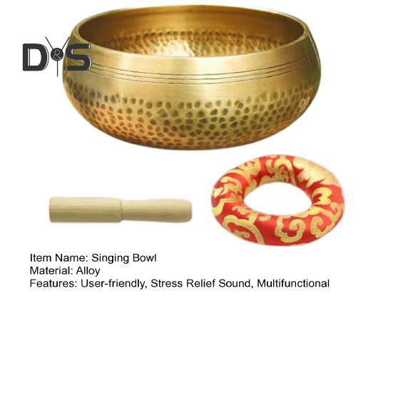 Meditation Singing Bowl Set Alloy Sound Bowl with Wooden Striker Cushion Healing Sound Bowl for Mindfulness Yoga Meditation Self-Regulation