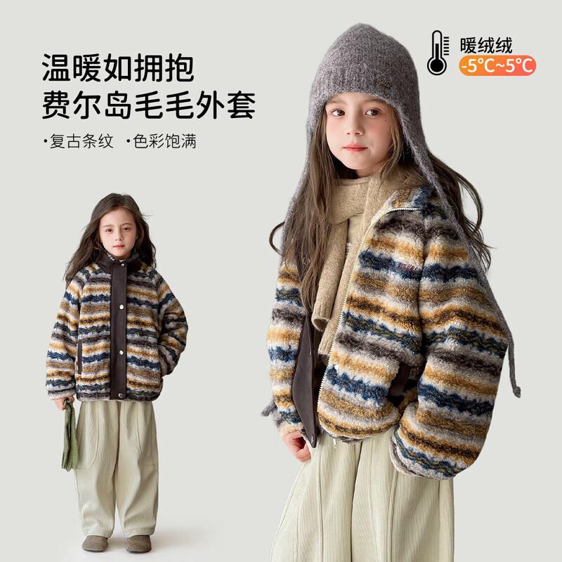 

Girls Fair Isle Fleece Lined Winter Jacket 130