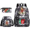 Mochila escolar de gran capacidad con correa para el hombro; set de tres piezas para estuche de lápices de estudiante