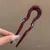 Elegant U-shaped Acrylic Hairpin for Women's Bun - New Chinese Style