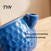 Fruit Vegetable Washer Ceramic Berry Washing Bowl with Drain Holes, Self Spinning Strainer Washer, Swirling Rinsing Colander for