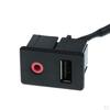 USB AUX Adapter Socket 3.5mm Car Dashboard Extension Cable Connector