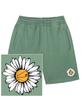 TRIPSHION Big Daisy Logo Sweat Half Pants - Pigment Green