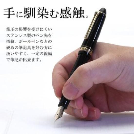 Sailor Profit Casual Fountain Pen Gold Trim Black Extra Fine Nib 11-0570-120 with Converter