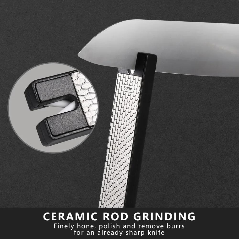Handheld Double Sided Sharpener 400/600 Grit Foldable Knife Sharpening Stone for Kitchen Outdoor Hiking Camping Portable