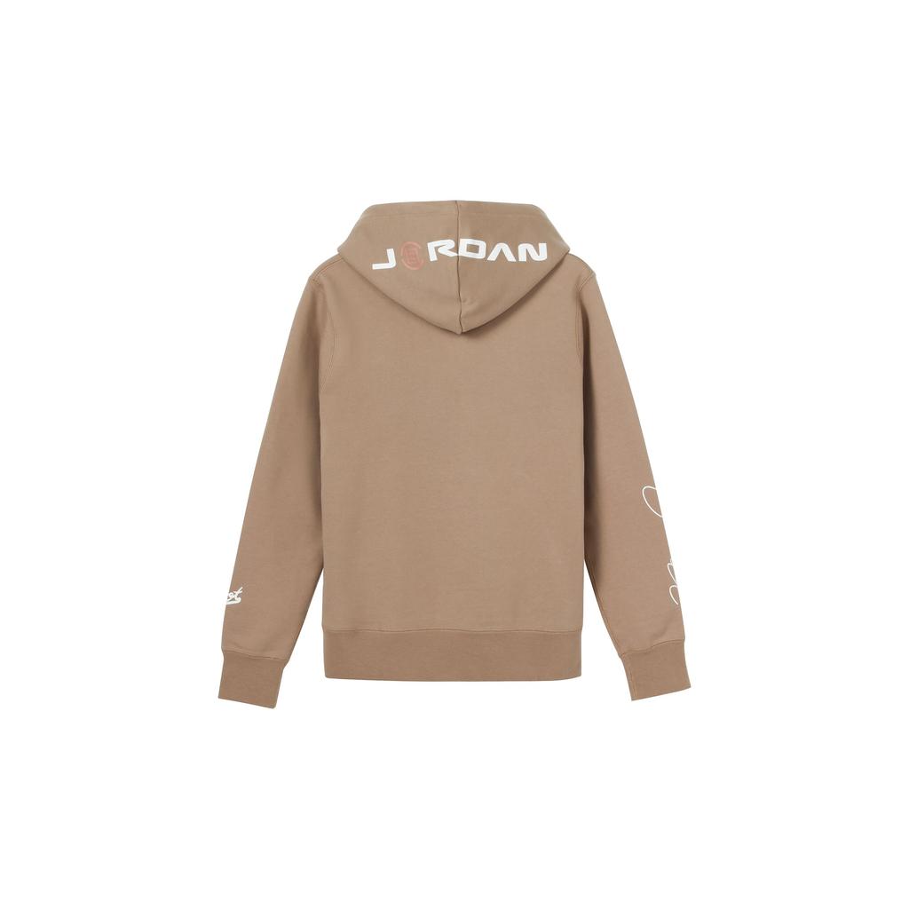 Jordan X CLOT Logo Print Sports Pullover Hoodie Men Tops Canteen-Brown AR8396-213