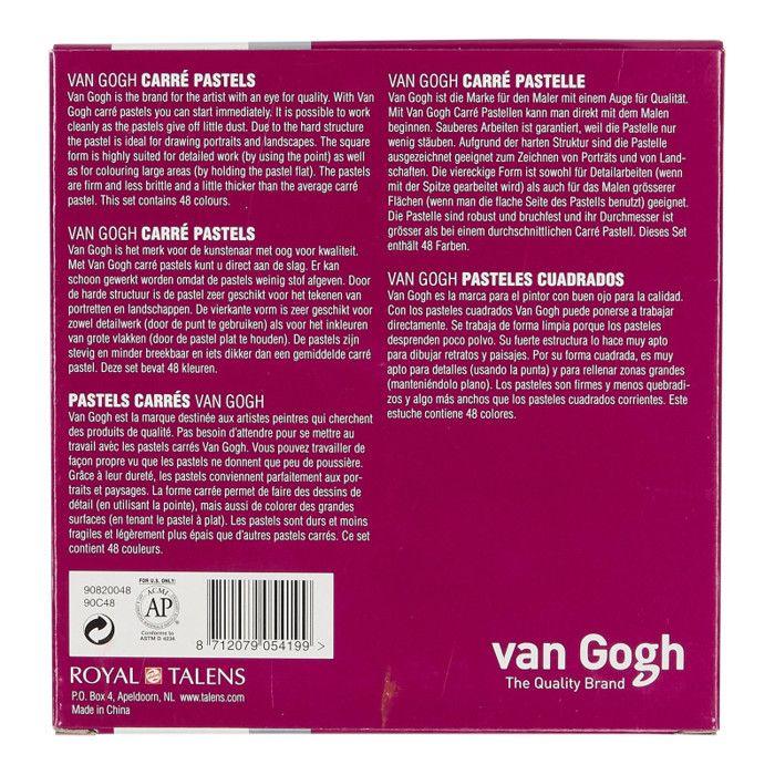 Pastels - Carrés de couleur - Van Gogh - Assortiment de 48 pièces