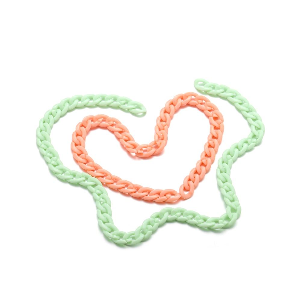 50/100Pcs Colorful Twisted Acrylic Link Chain Assembled Parts Beads for DIY Necklace Jewelry Making Findings Accessories