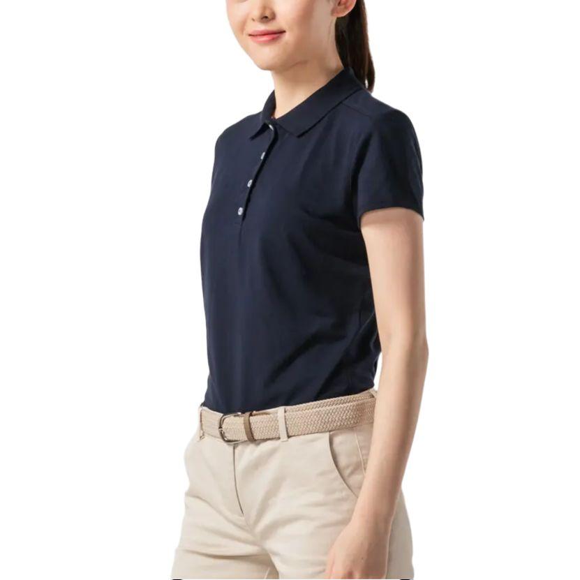 

DECATHLON INESIS MW1 Comfortable Skin-Friendly Sports Golf Short Sleeve Polo Shirt Women s Blue Black XL
