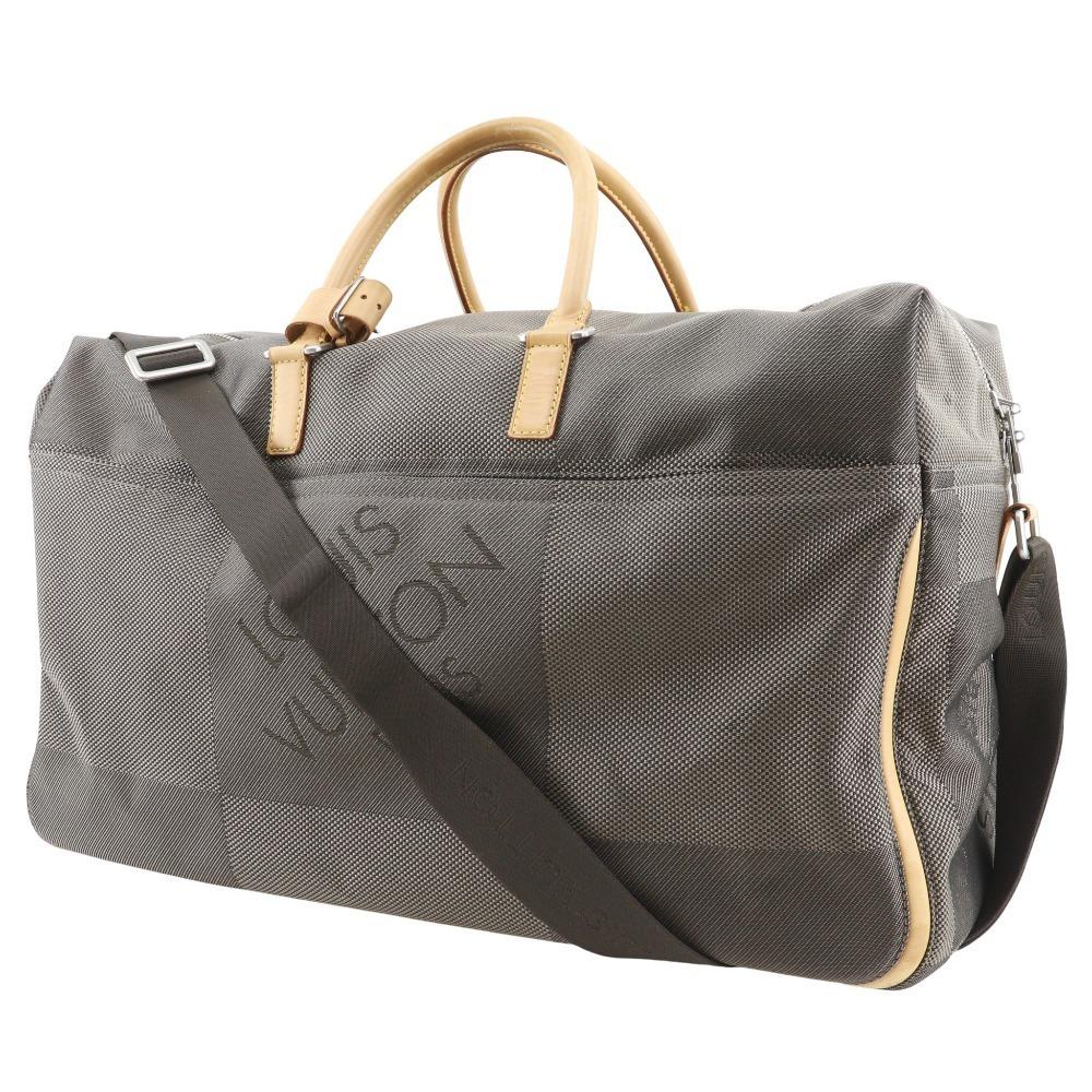 LOUIS VUITTON Suvlan Boston bag M93228 2WAYShoulder Tail Brown Damier Jean Canvas mens Used