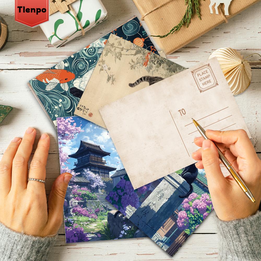 32 Stück, Postkarten im japanischen Stil mit Katzenmotiven, Ukiyo-e-Stil, Geburtstags-/Jubiläumsgeschenke, Sammlerstücke, zum Verschenken geeignet, versandfähig.