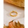Yhpup 6789# Fashion Stainless Steel Bling Cubic Zirconia CNC Wedding Style Chic Ring 18K Gold Color Plated Finger Jewelry Gift